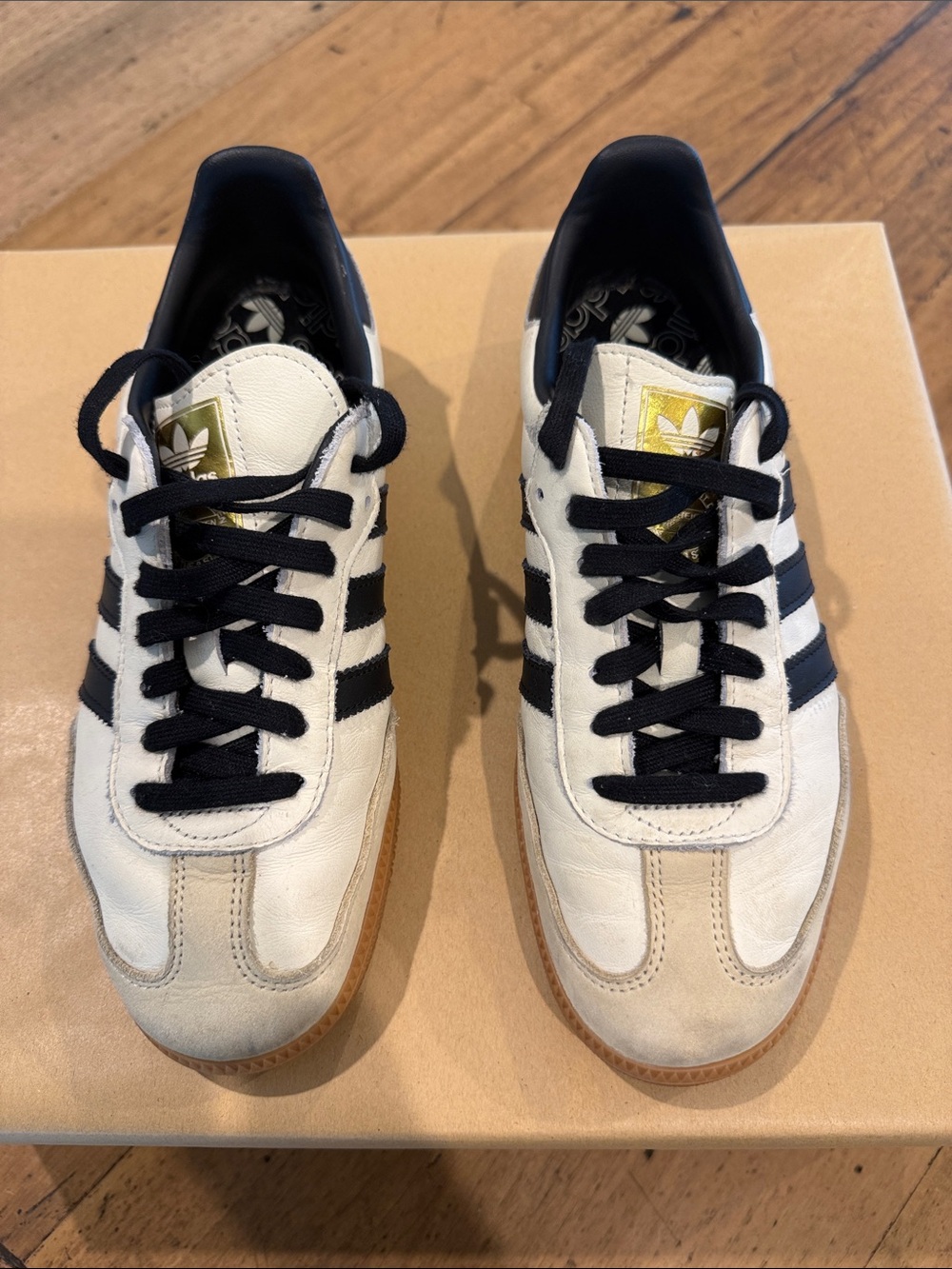 Adidas Men’s Samba Sneakers in White & Black